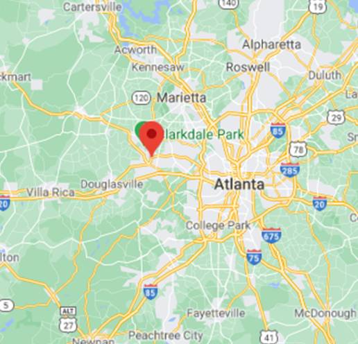 Metro Atlanta video game truck and DJ services party entertainment map